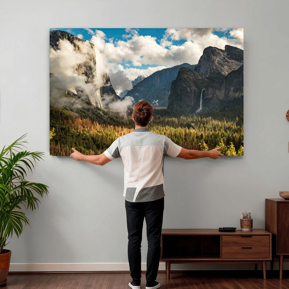 Yosemite Valley River Wall Art Canvas Print