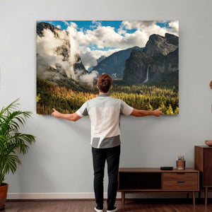 Yosemite Valley River Wall Art Canvas Print