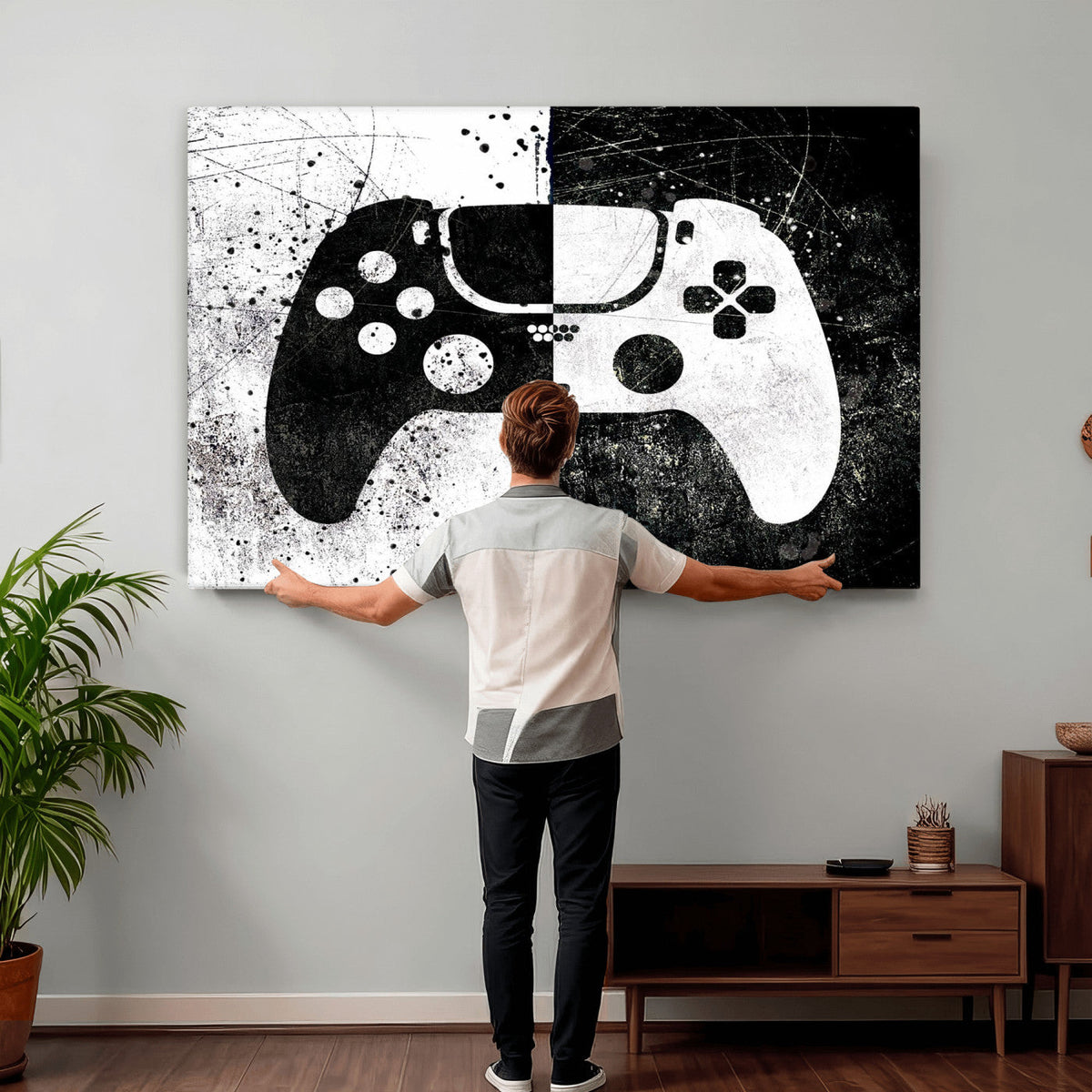 Abstract Gaming Controller Wall Art Canvas Print
