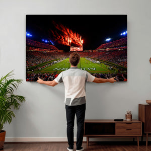 Auburn Stadium Wall Art Canvas Print, College Football Night