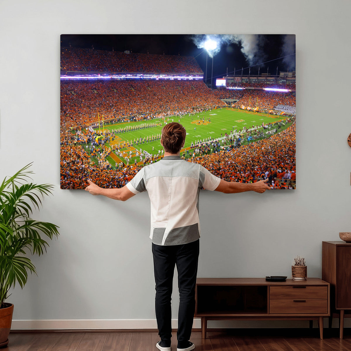 Clemson Football Stadium Wall Art Canvas Print, College