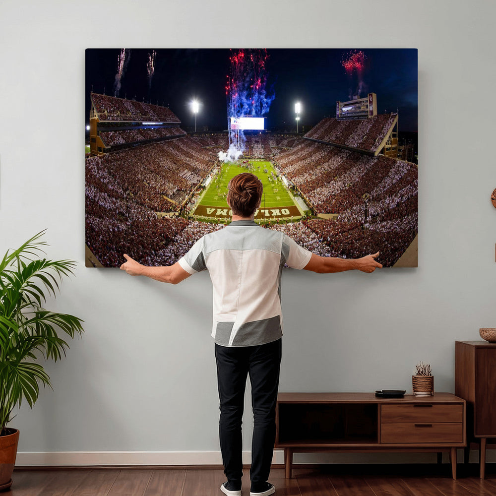 Oklahoma Memorial Stadium Wall Art Canvas Print – Oklahoma