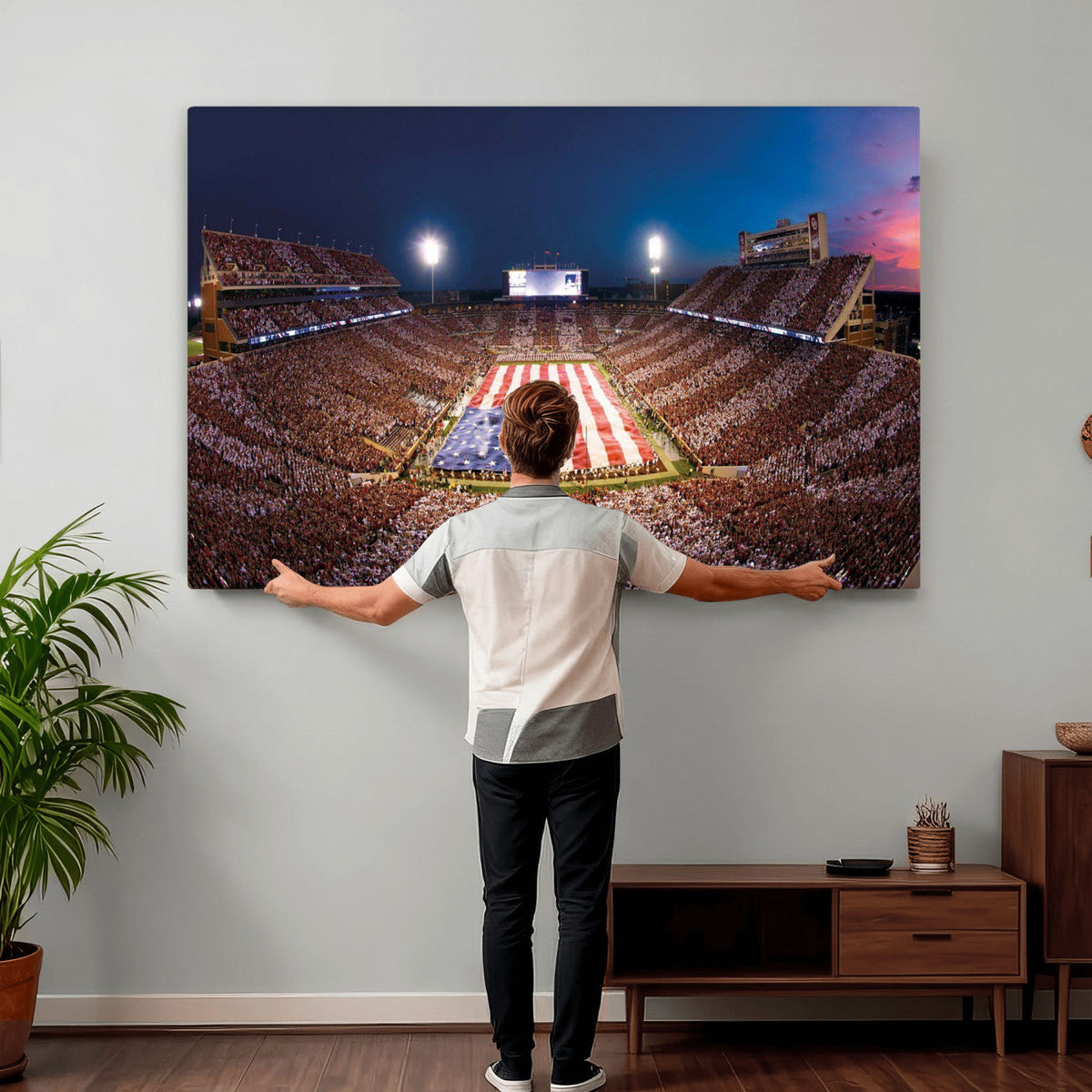 Oklahoma Memorial Stadium Wall Art Canvas Print – Oklahoma