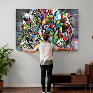 Abstract Graffiti Collage Street Art Wall Art Canvas Print