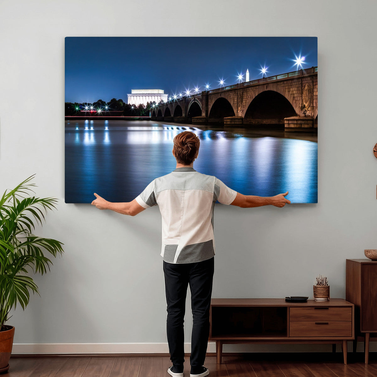 Washington DC Wall Art Canvas Print – Lincoln Memorial Night