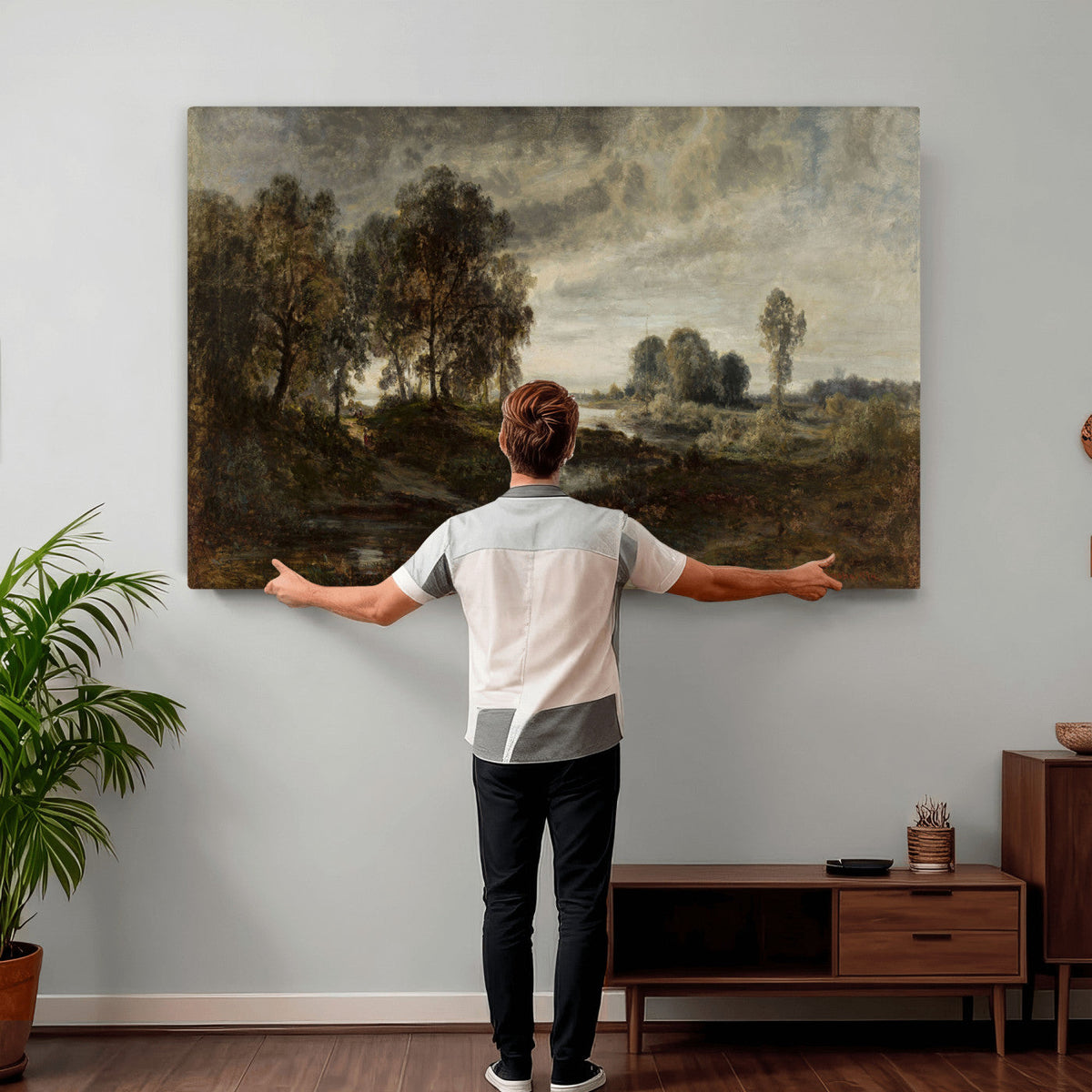 Adolf Dressler Landscape of the Oder River Wall Art Canvas