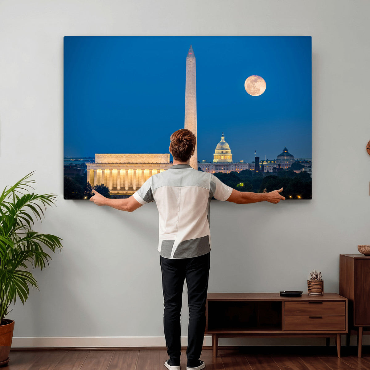 Washington DC Skyline Wall Art Canvas Print – Lincoln