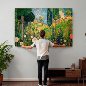 Gustav Klimt Boho Mountain Landscape Large Wall Art,