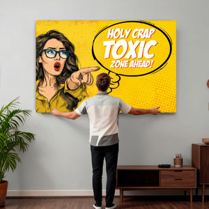 Pop Art Print Bathroom Sign Wall Art Canvas Print — Funny