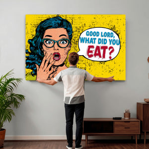 Pop Art Print Bathroom Sign Wall Art Canvas Print — Funny
