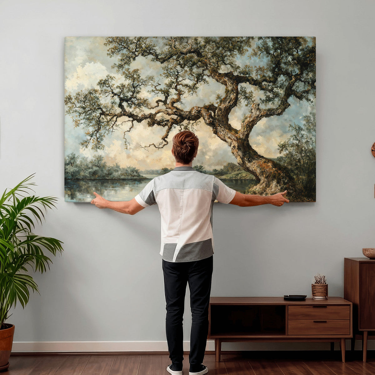 Old Oak Tree Canvas Wall Art, Turner Inspired Romantic