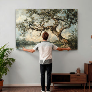 Old Oak Tree Canvas Wall Art, Turner Inspired Romantic