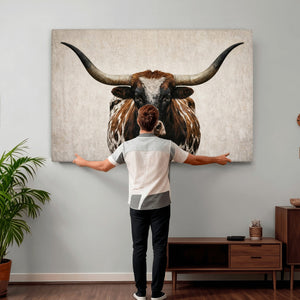 Texas Longhorn Canvas Wall Art Western Bull Desert Moody