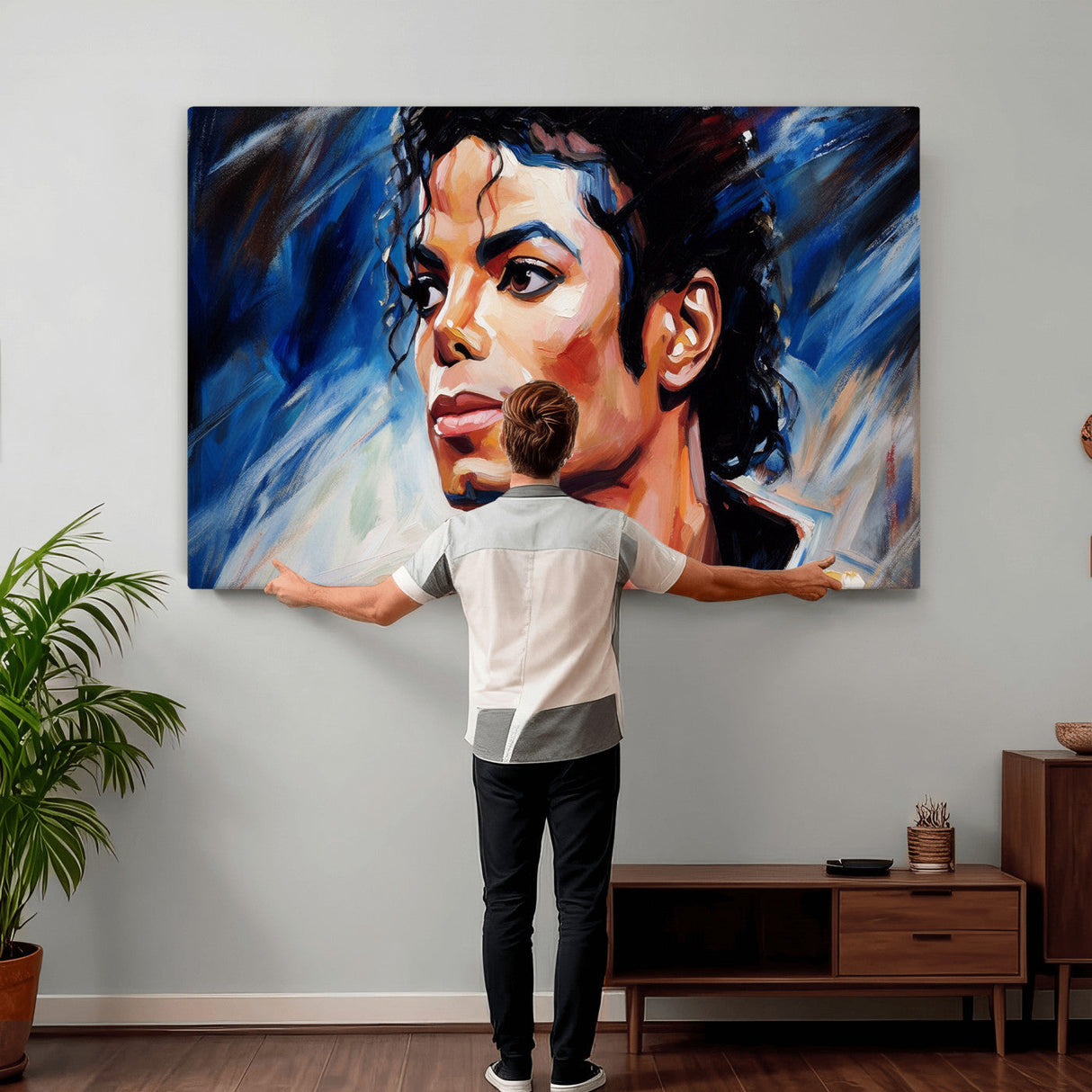 Abstract Michael Jackson Photo Wall Art Canvas Print