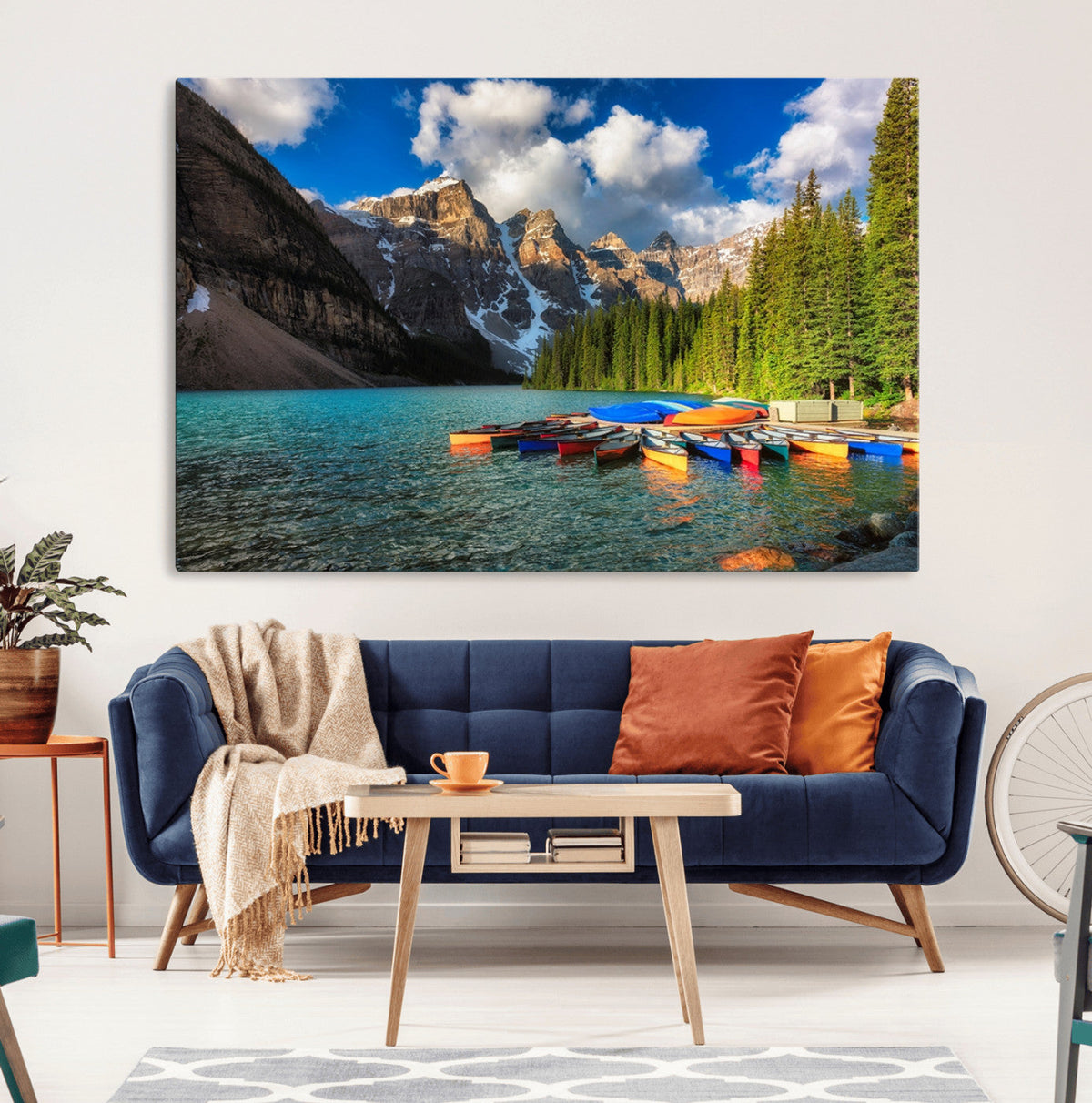 Moraine Lake 3-Panel Wall Art, Majestic Mountain and Lake