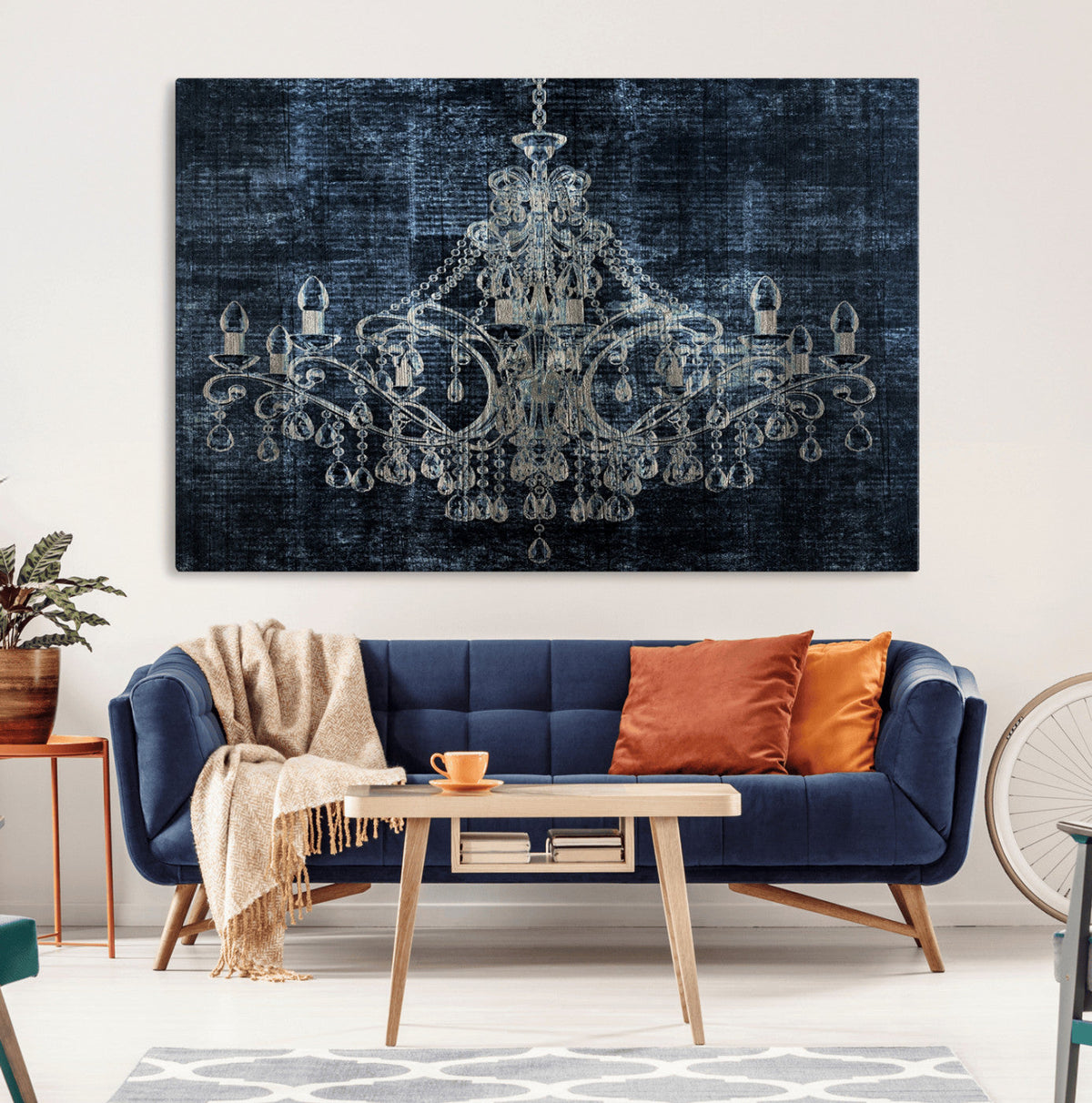 Dark Chandelier Wall Art Canvas Print
