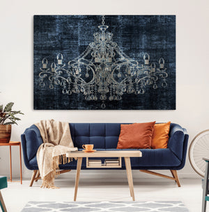 Dark Chandelier Wall Art Canvas Print