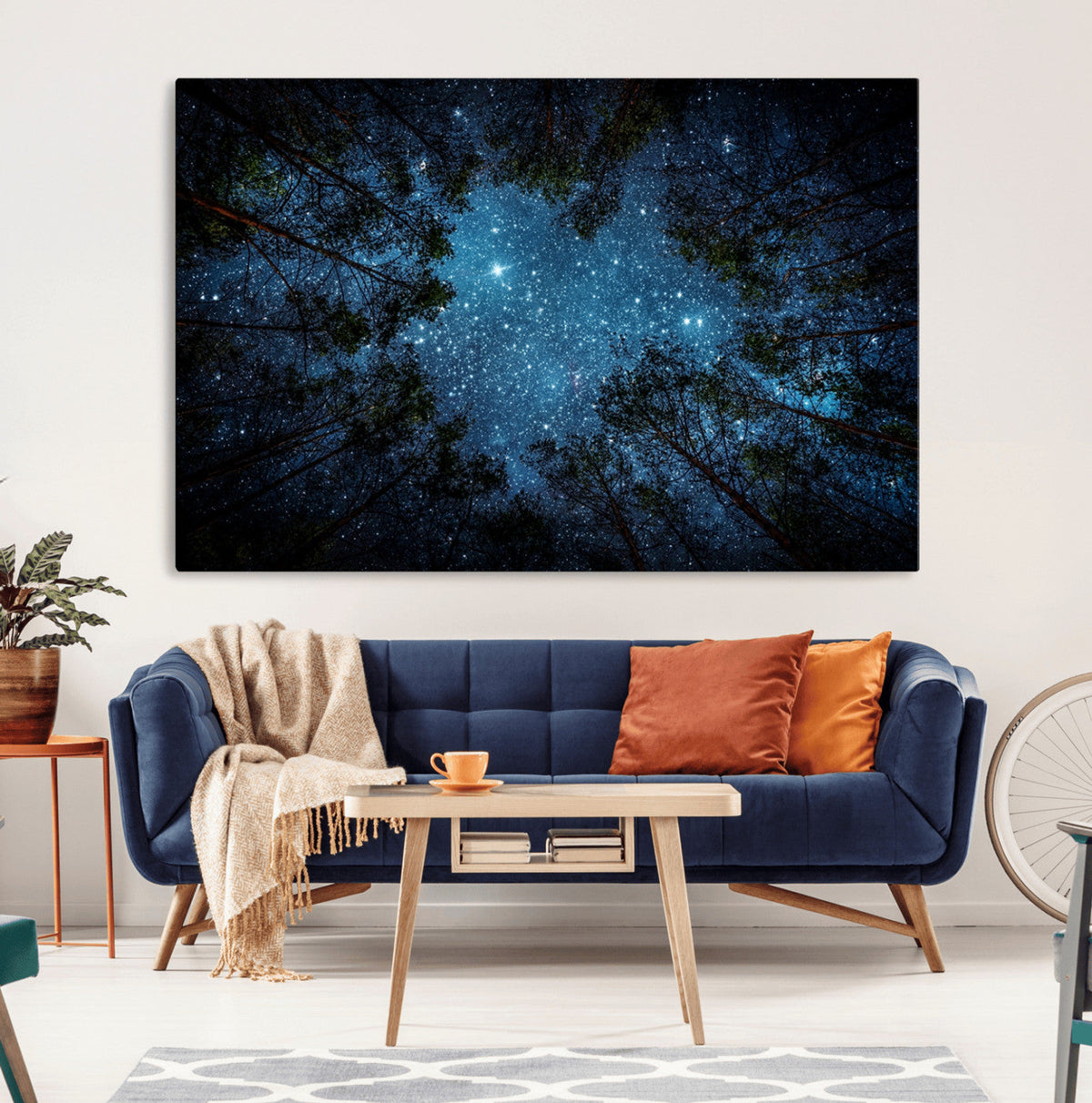 Forest and Stars Wall Art Canvas Print