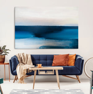 Dark Blue Abstract Wall Art Canvas Print