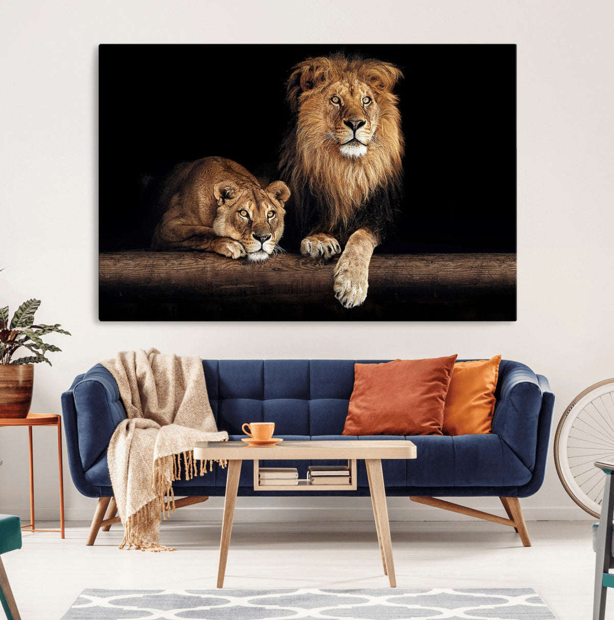 Lion Canvas Wall Art – Majestic Animal Print Artwork for