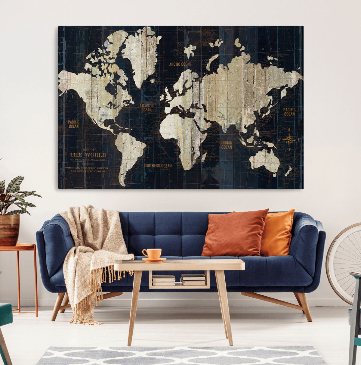 Antique Old World Map Wall Art Canvas Print
