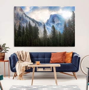 Half Dome Yosemite Calinia Wall Art Canvas Print El Capitan