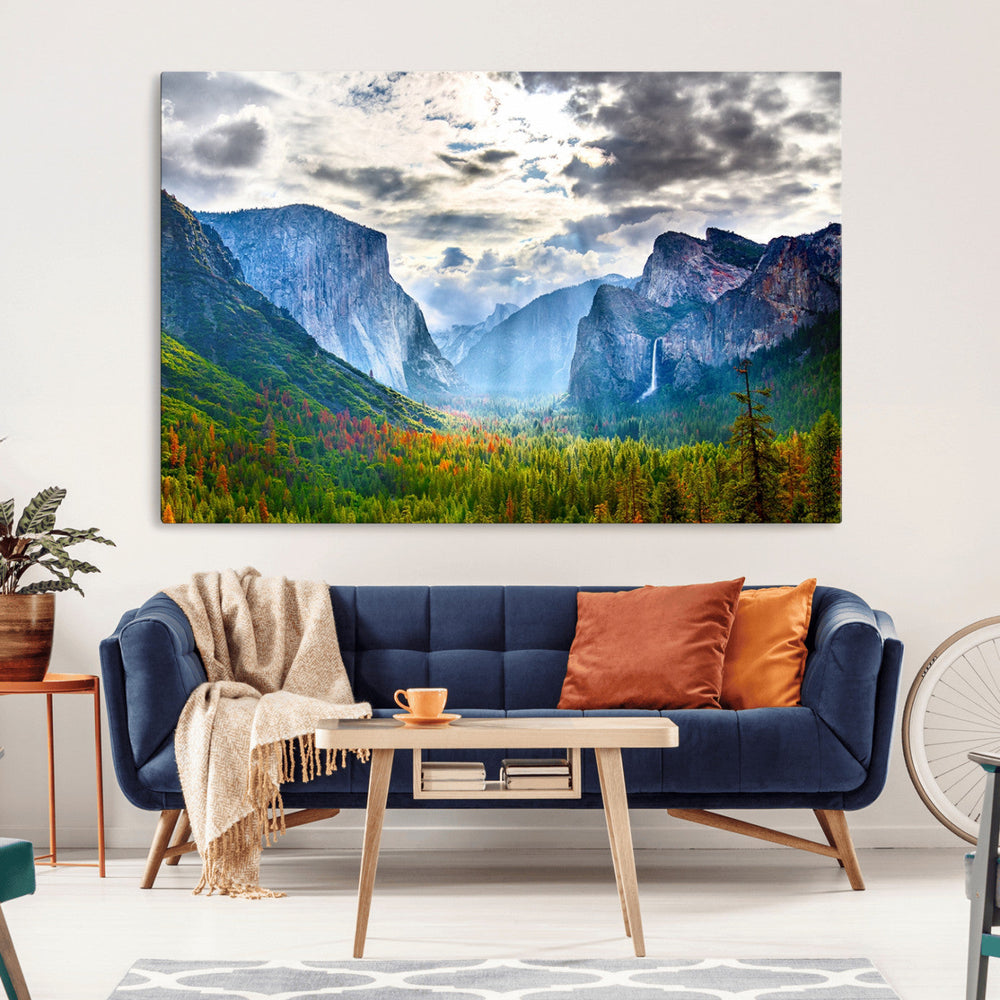 Yosemite Park Half Dome 3 Panel Canvas Print | Large Giclée