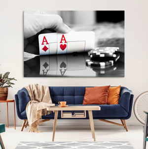 Aces Poker Art Poker Game Wall Art Canvas Print
