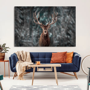 Wall Art Deer Art Animal Canvas, Framed Wall Art Deer Canvas