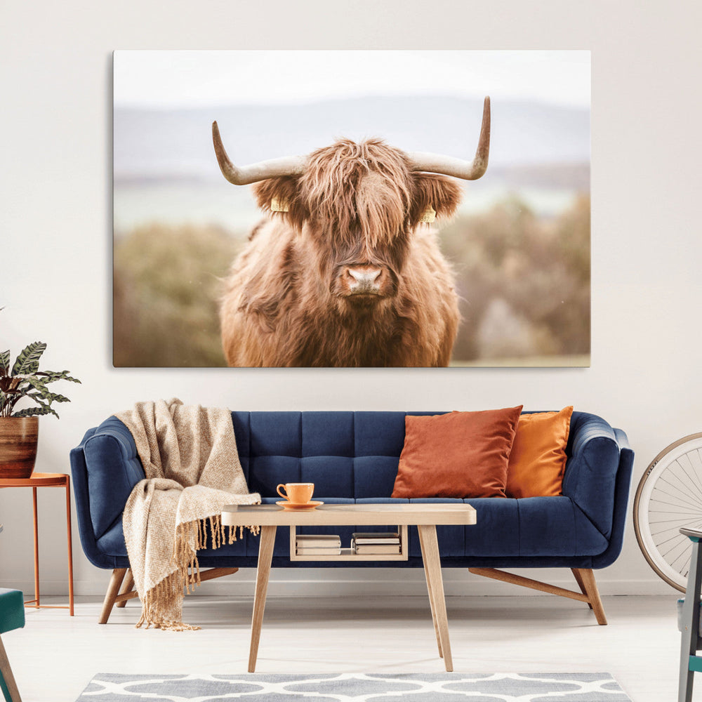 Scottish Serene Highland Cow Canvas Wall Art – Serene