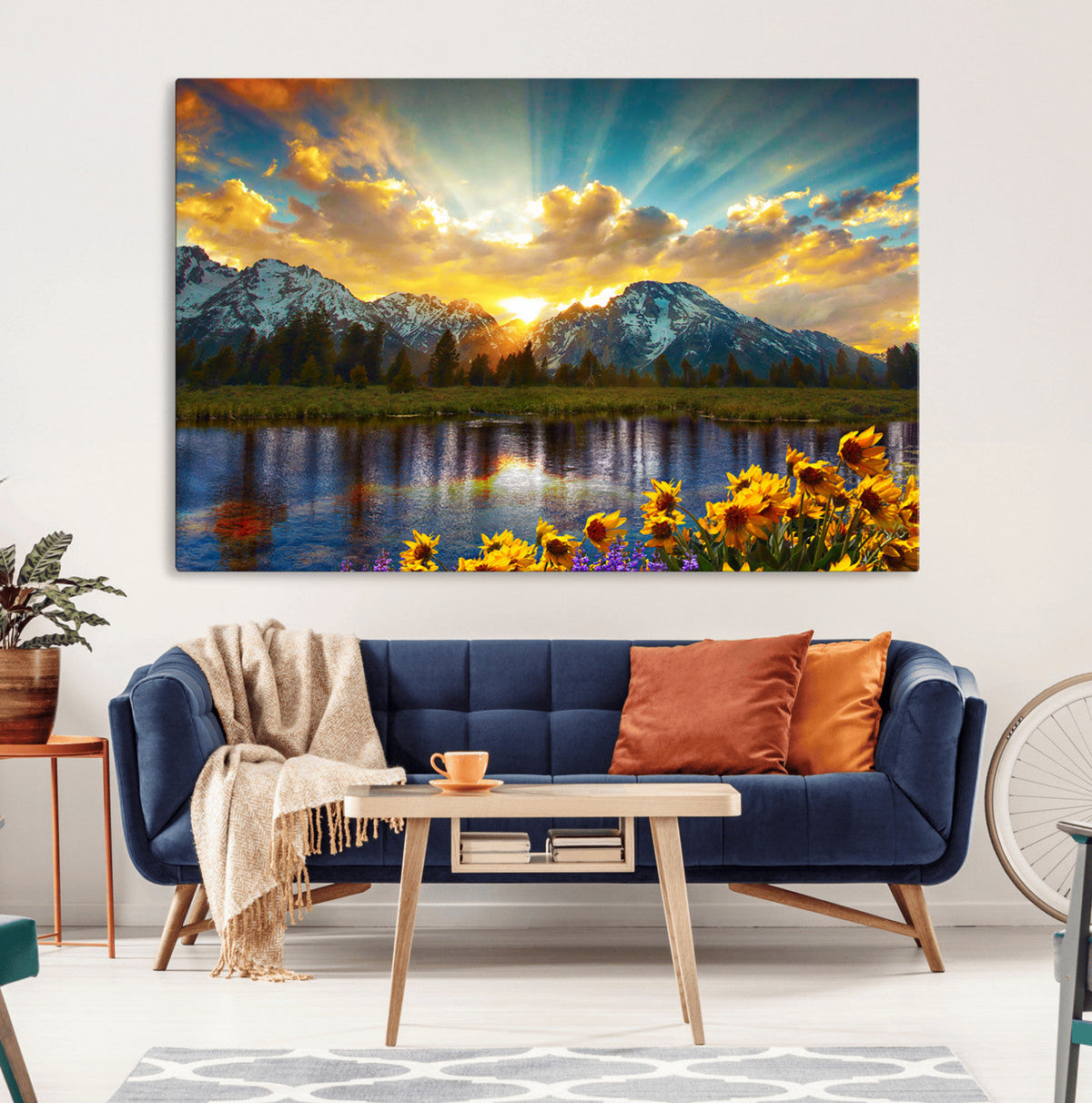 Grand Teton Park Sunrise Wall Art – Vibrant Landscape Canvas