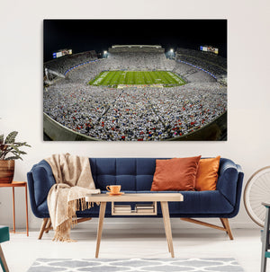 Beaver Stadium Night Game Triple Canvas Wall Art - Penn