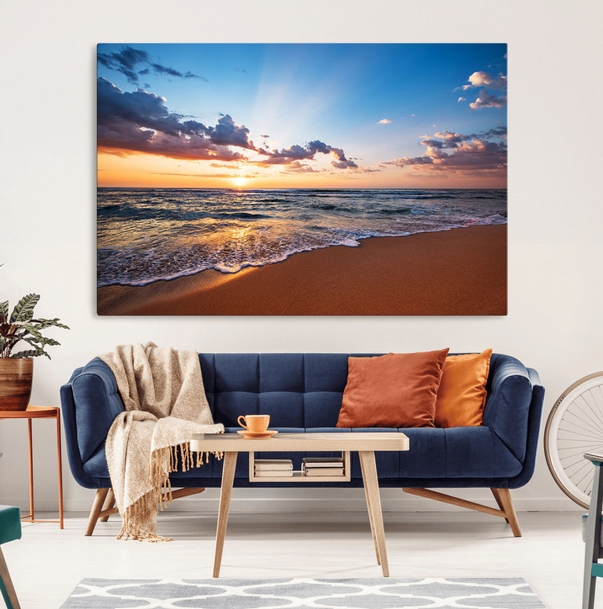 Golden Hour Beach Sunset Wall Art | Canvas Print | Ready to