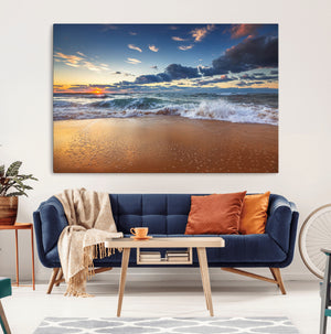 Beach Canvas Wall Art - Coastal Seascape Print for Living