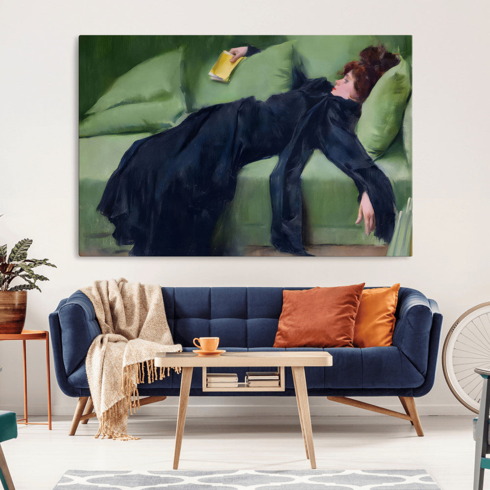 Decadent Girl by Ramon Casas Wall Art Canvas Print, Framed