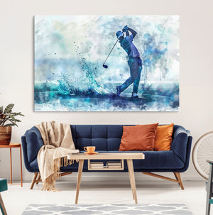 Golf Swing Wall Art Canvas Print - Sports-Inspired