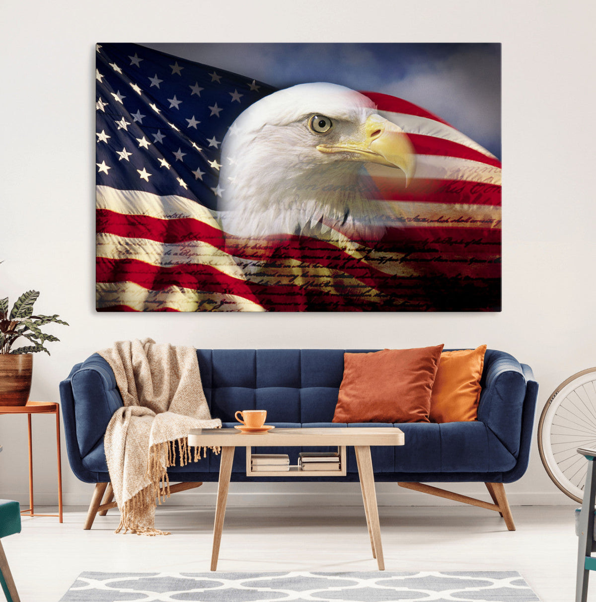 American Flag Eagle Symbol Wall Art, American Flag Eagle