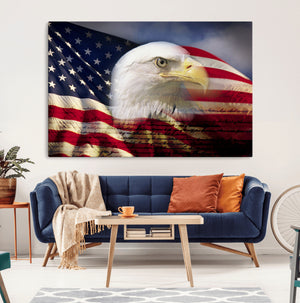 American Flag Eagle Symbol Wall Art, American Flag Eagle