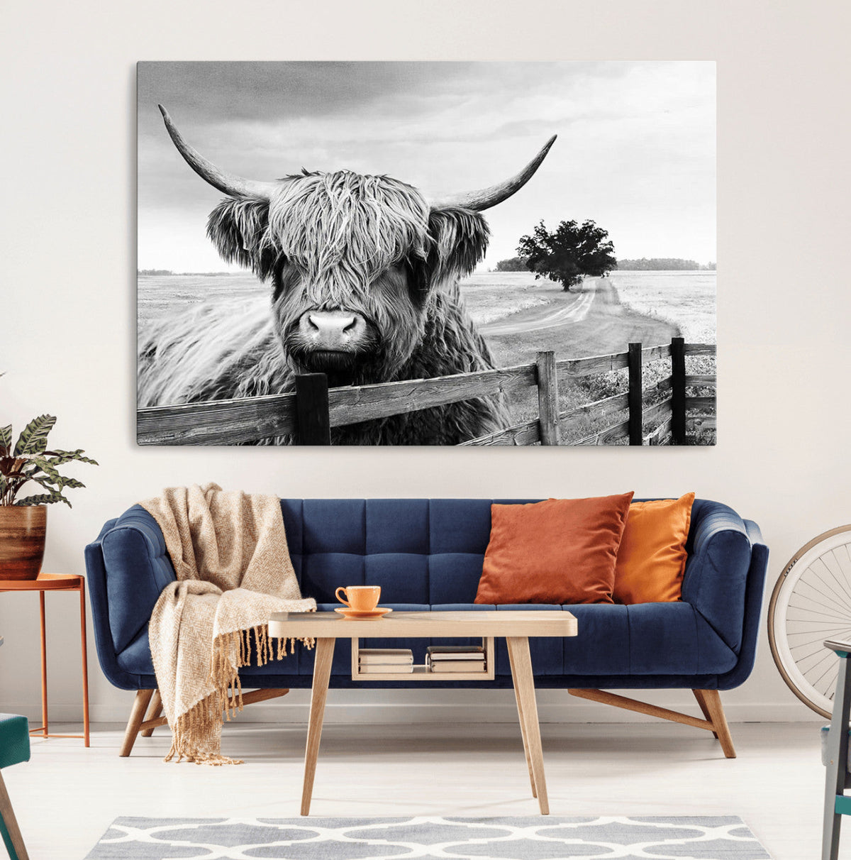 Scottish Highland Cow Wall Art | Rustic Farmhouse Décor |