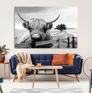 Scottish Highland Cow Wall Art | Rustic Farmhouse Décor |