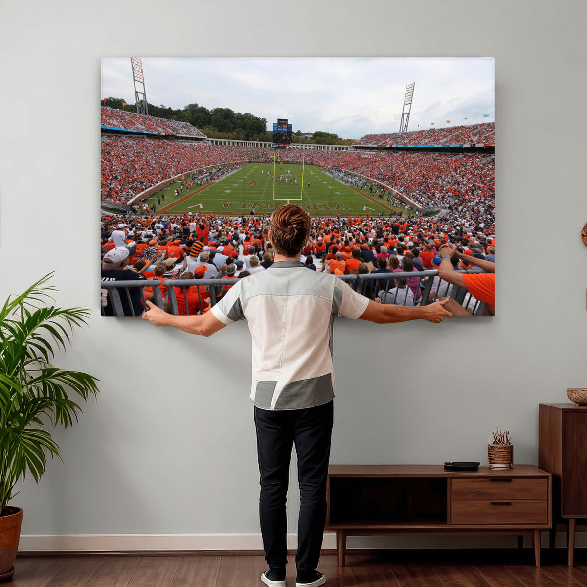 Virginia Cavaliers Football Team Print - Charlottesville Scott Stadium Print Wall Art Canvas