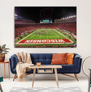Wisconsin Badgers Football Team Print Canvas- Madison Camp
