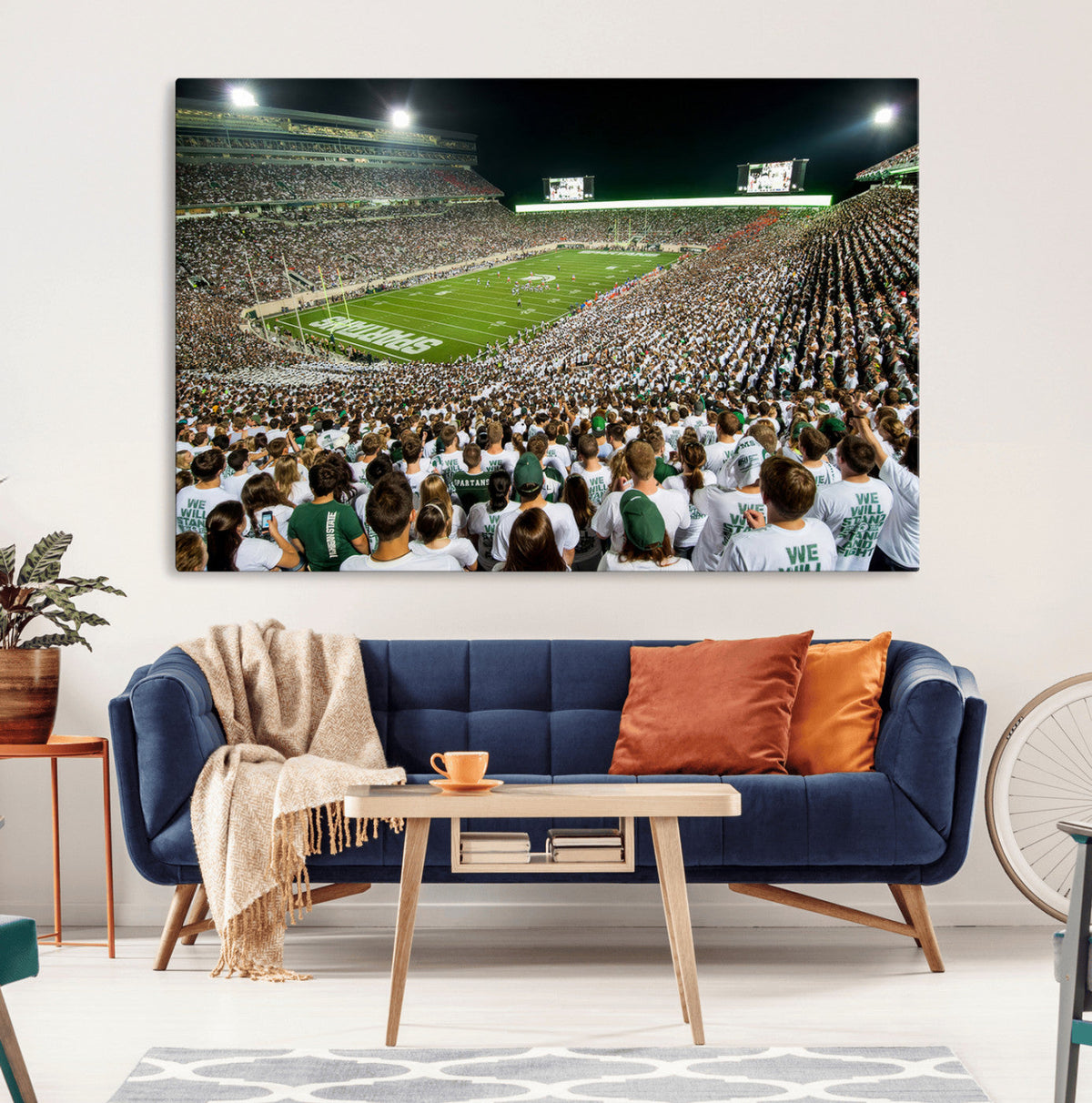Michigan State Spartans Football Canvas Print - East Lansing