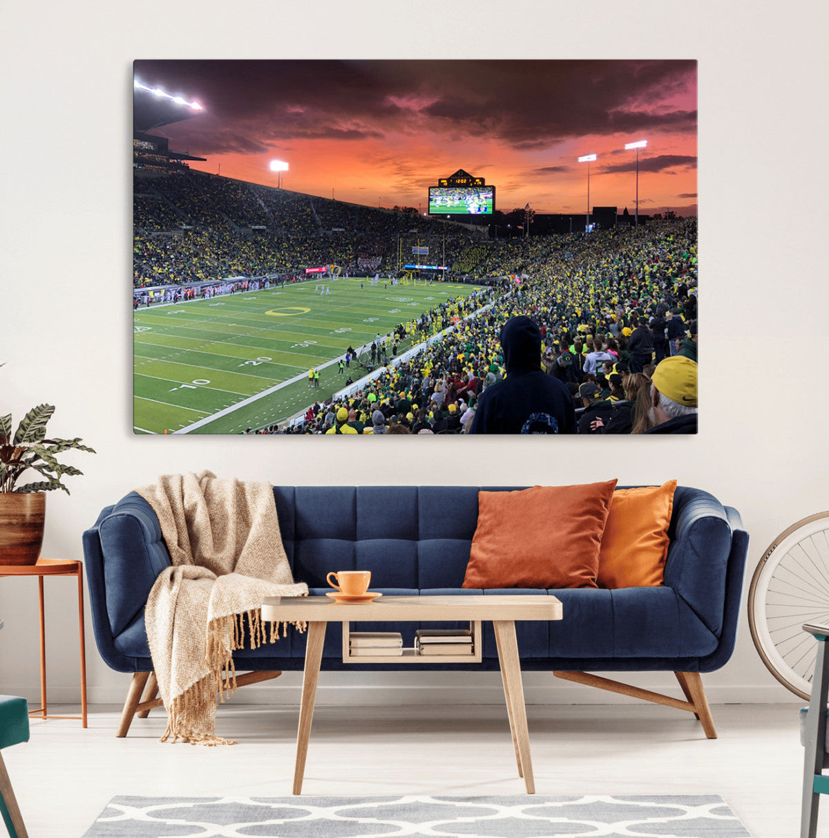 Eugene Autzen Stadium Canvas Wall Art Print – Sunset Over