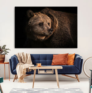 Wild Grizzly 399 Bear Canvas Wall Art Print, Bear Animal