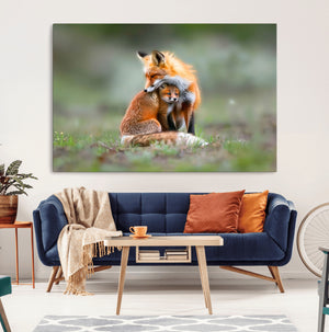 Heartwarming Fox and Baby Cub Wall Art | Ready to Hang