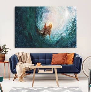 Powerful Jesus Canvas Print - Hand of Salvation,