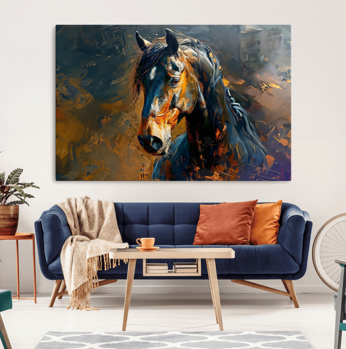 Abstract Horse Wall Art Canvas Print | Farmhouse Wall Decor