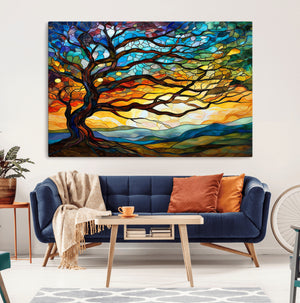 Mosaic Tree Wall Art | Ready to Hang Stained Glass Style