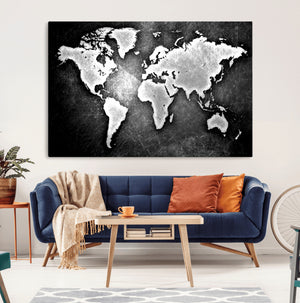 World Map Wall Art Canvas Print – Framed Wall Art for